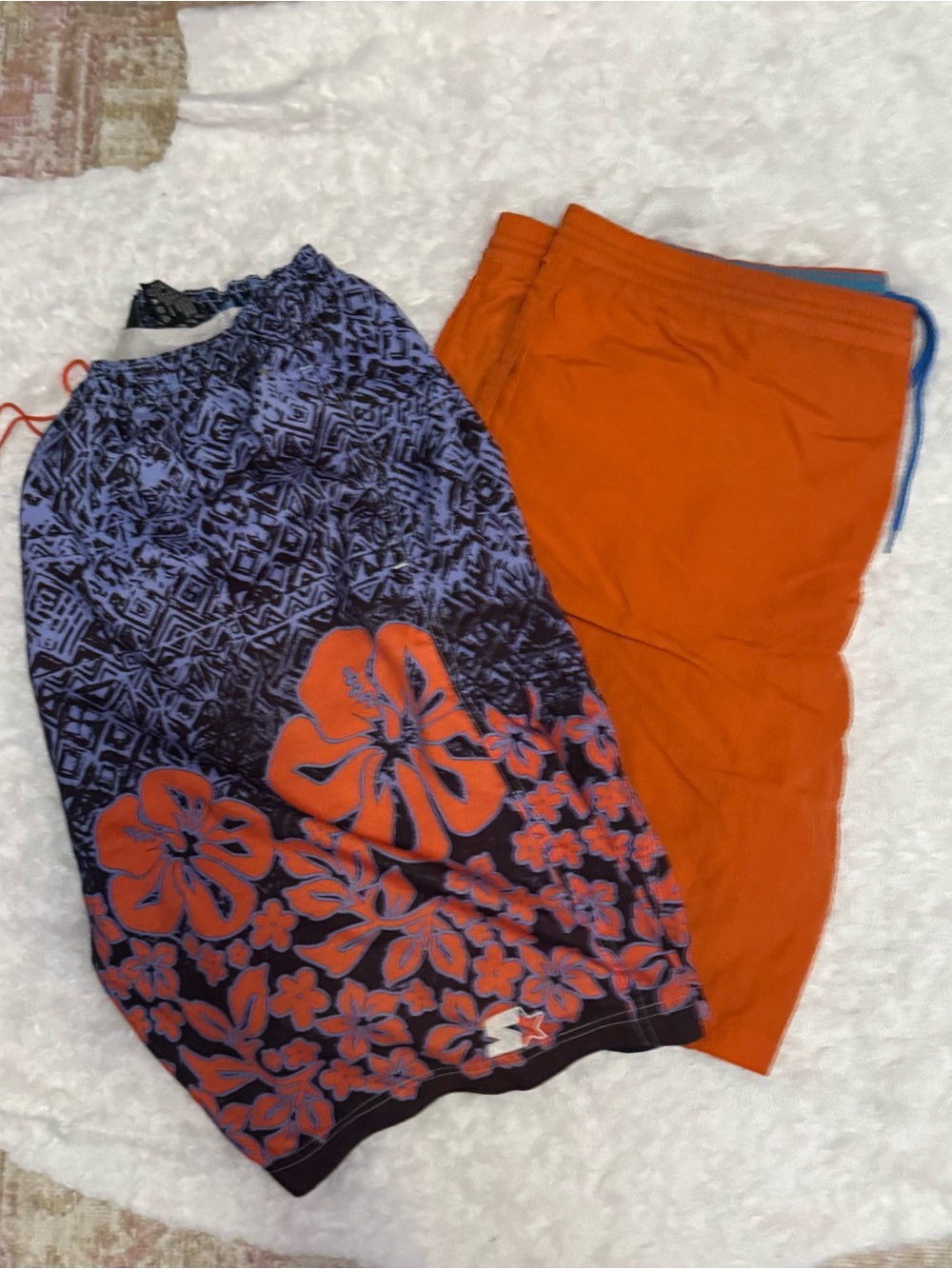 BUNDLE - STARTER Navy & Orange Floral Circle Shorts